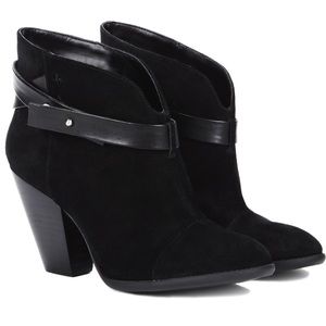 NEW black suede ankle booties sz. 7