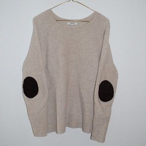 Madewell chunky sweater with elbow patches