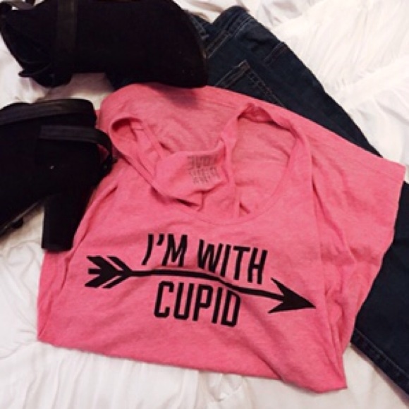 Pink Victora's Secret "I'm with Cupid" tank top