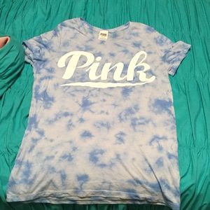 NWOT PINK baby blue tie-dye t-shirt