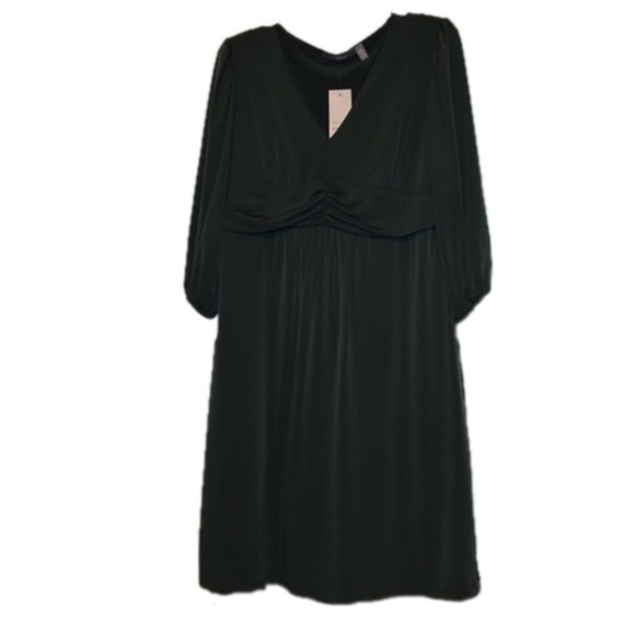 Olive Green Knee Length Dress