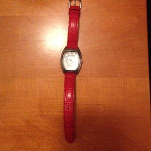 Gossip red leather watch