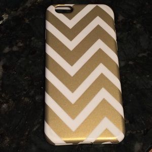 White and gold chevron iPhone 6 case