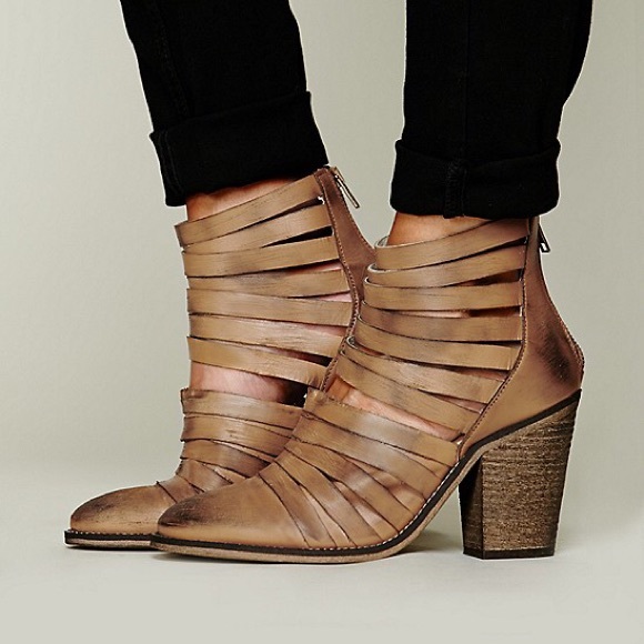 Free People Tan Hybrid Heel Bootie