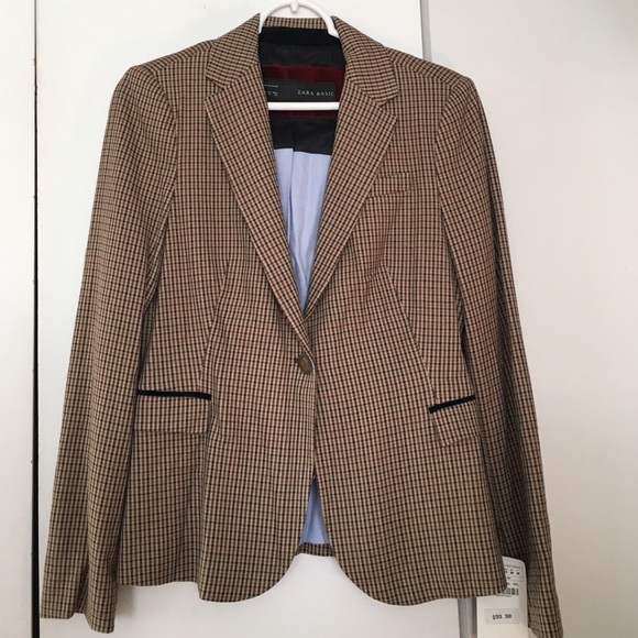 NWT Zara Wool Blazer with Elbow Patches