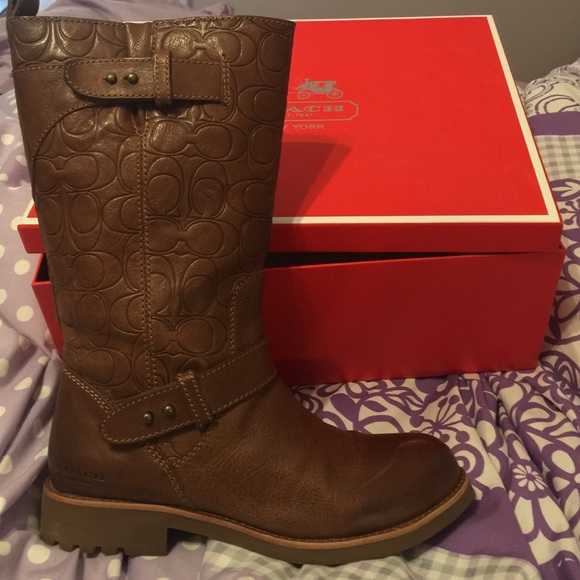 Leather Coach boots!