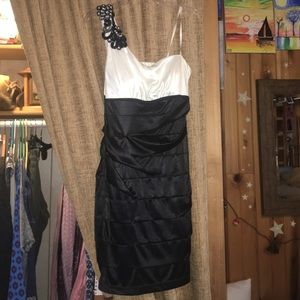 Black and white homecoming dress