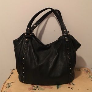 Vince Camuto black leather hobo bag