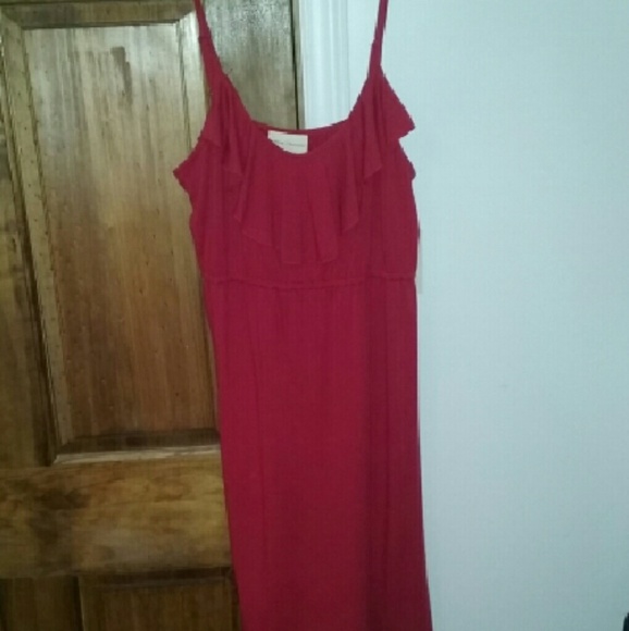 Red spaghetti strap dress