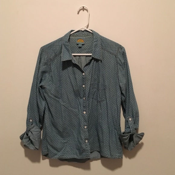 C&C California polka dot chambray shirt