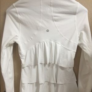 White Lululemon ruffle jacket