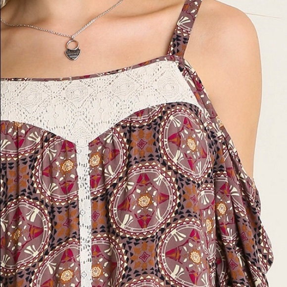 💠SALE💠Cold Shoulder Patterned Dress - Picture 2 of 4