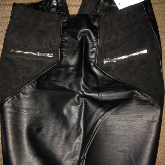 Leather mini skirt