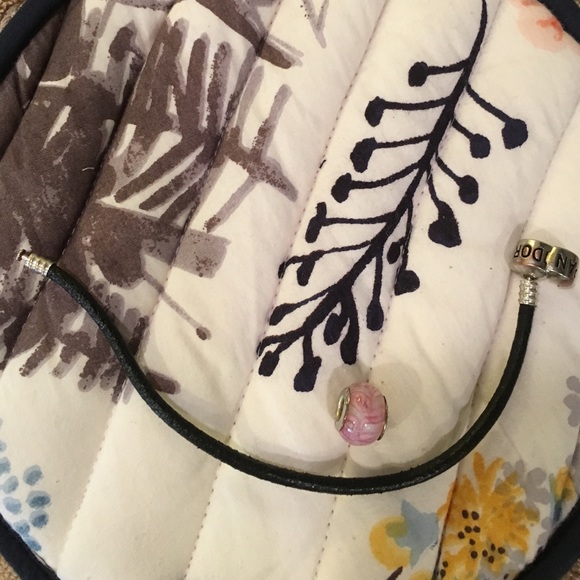 Pandora? Leather bracelet and bead...