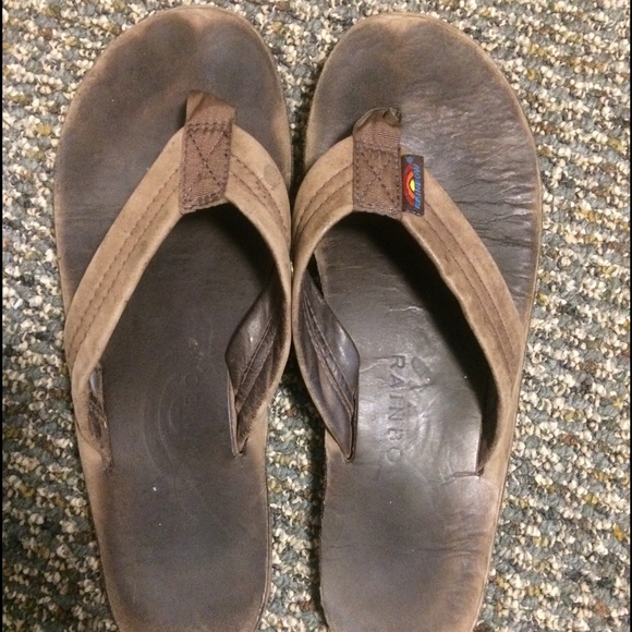 Rainbow flip flops