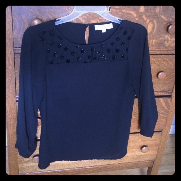 3/4 sleeve black Loft blouse