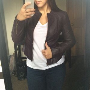 Elle Purple Leather Jacket