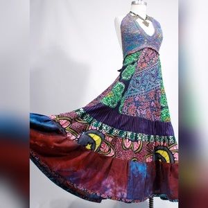 Hippie festival dress with crochet bodice