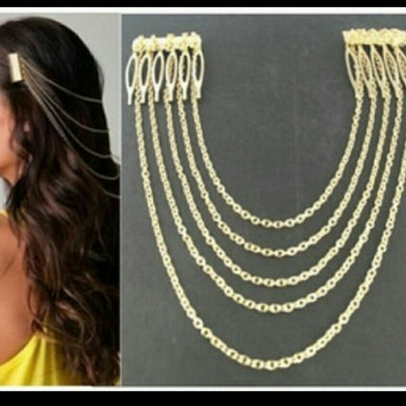 Accessories | Elegant Long Multi Layer Chain Hair Combs | Poshmark
