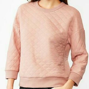 Willow Pink Quilted Sweatshirt