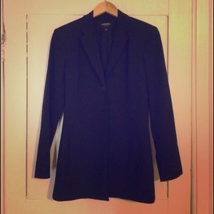 EXPRESS Stretch Long Line 3-Button Black Blazer