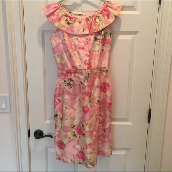 *LAST CHANCE* Eliza J Belted Dress Shoulder Ruffle