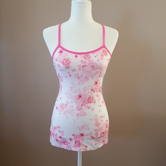 Lululemon Size 4 tank top. Pink floral. - Picture 1 of 2