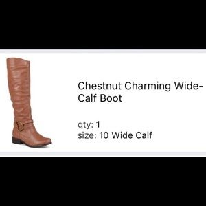Chestnut wide-calf boot