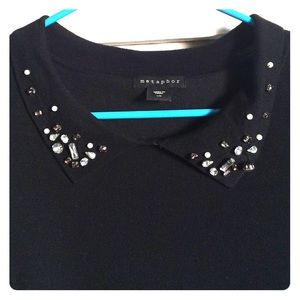 ✨Peter Pan Collar Black Long Sleeve Sweater