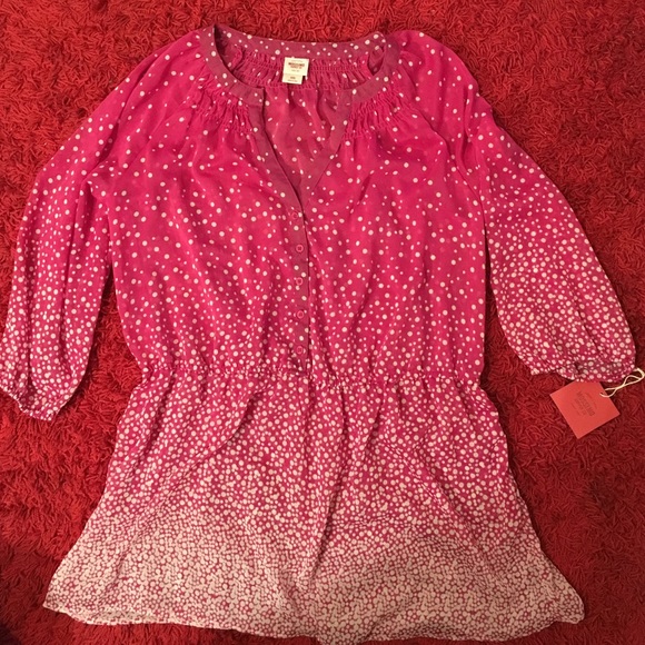 Pink pokadot blouse