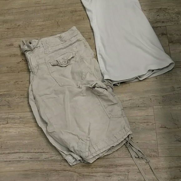 Gray linen american eagle shorts size 0