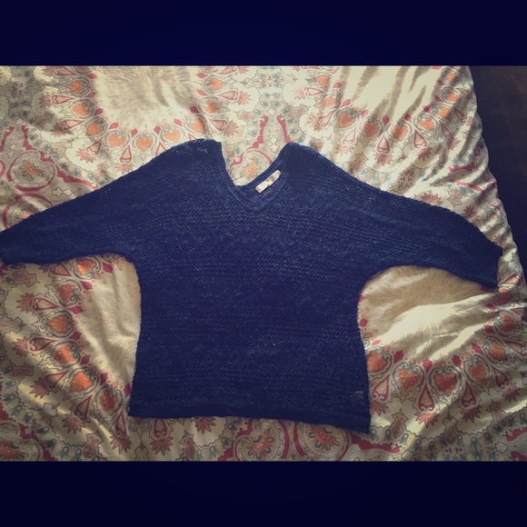 Crocheted blue sweater