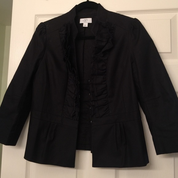 Ann Taylor Loft Ruffle Jacket, sz 8p - Picture 1 of 3