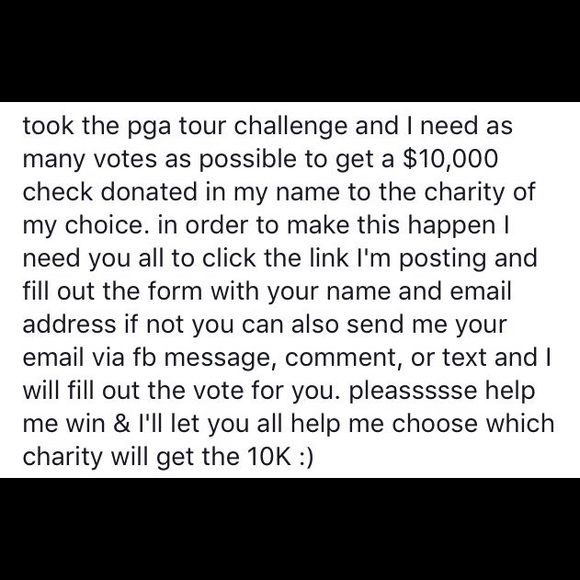please vote for me for charity !