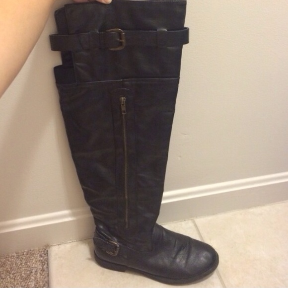 Over the knee black boots