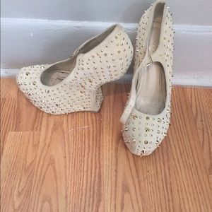 Platform shoes with gold spikes