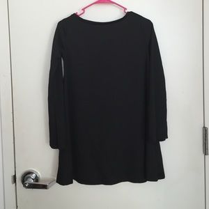 Zara black dress with long bell sleeves