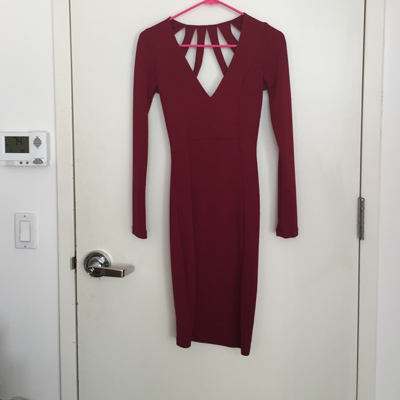 SALE Burgundy bodycon dress