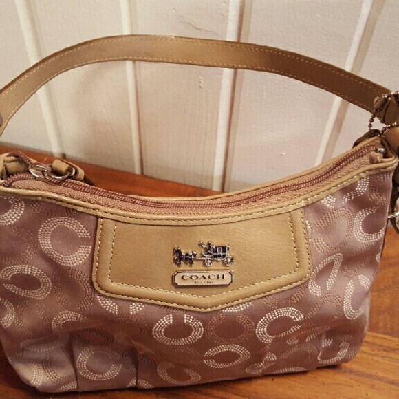 Coach Madison Dotted Op Art pouch in Khaki