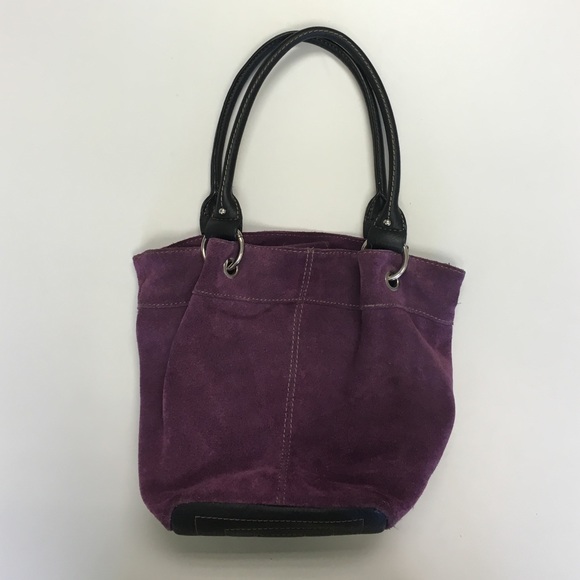 Tignanello Purple Suede Handbag