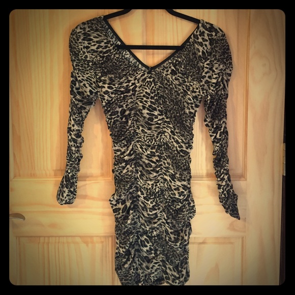 Like new rouched animal print dress!!