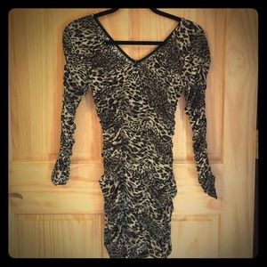 Like new rouched animal print dress!!