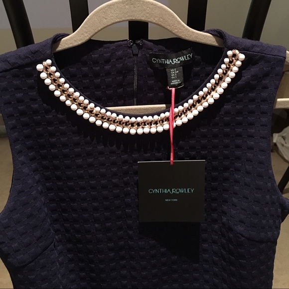 NWT Cynthia Rowley blue embellished dress size S - Picture 2 of 2
