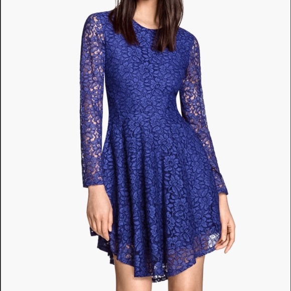 H&M- Lace Circle Dress Blue