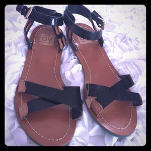 Black and brown sandals