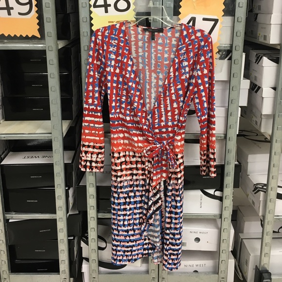 BCBG Print Midi Wrap Dress