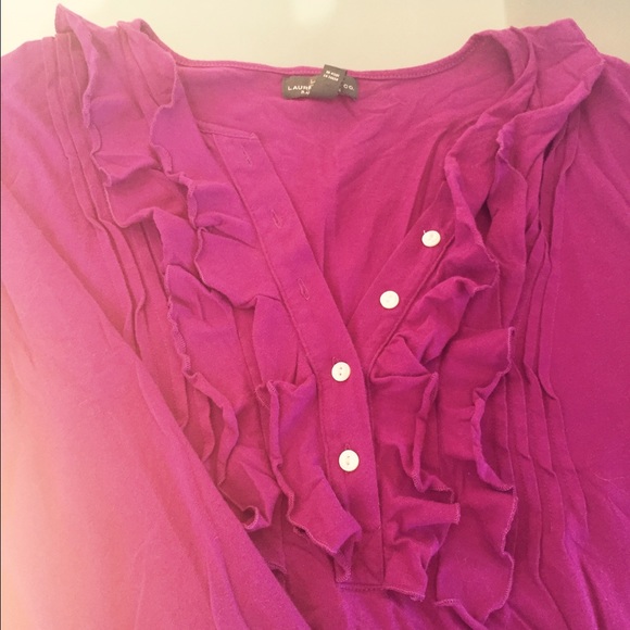 Cute Purple Ruffle Top - Picture 2 of 4