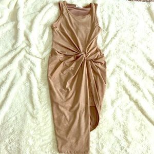 tan suede dress