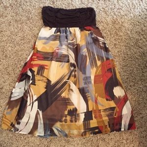 Colorful Strapless Dress