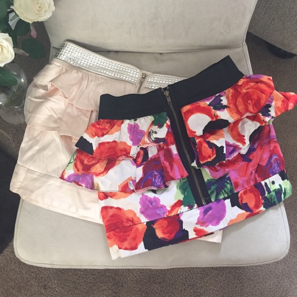 TWO Ruffled Mini Skirts